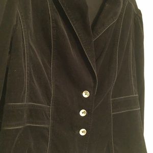 Black Velvety/Corduroy Blazer by Lane Bryant